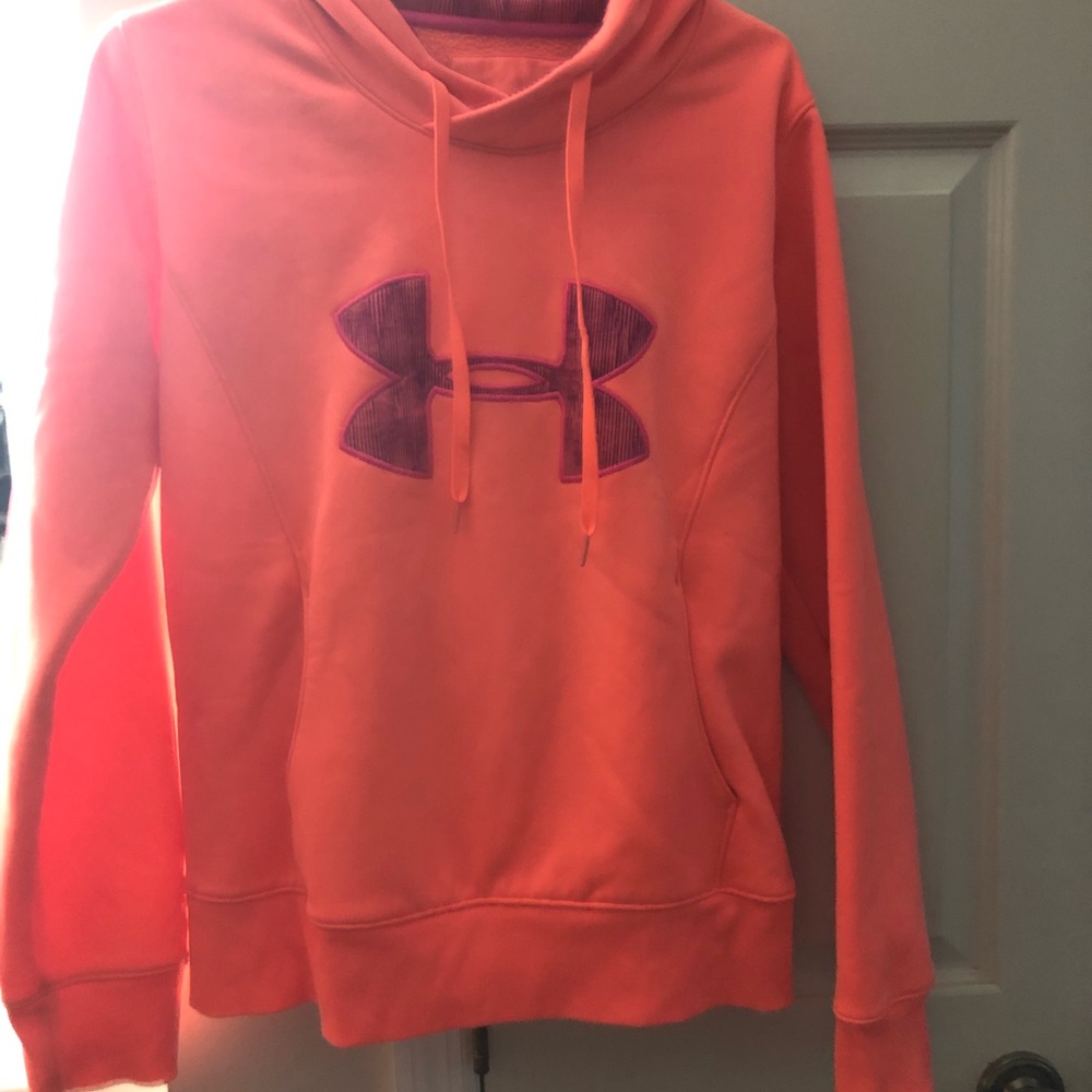 Coral Under Armour Hoodie. Ladies size Medium